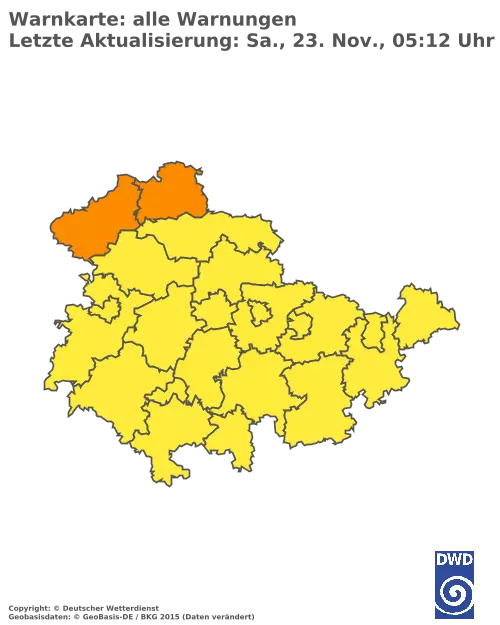 Aktuelle Wetterwarnungen für  Greiz