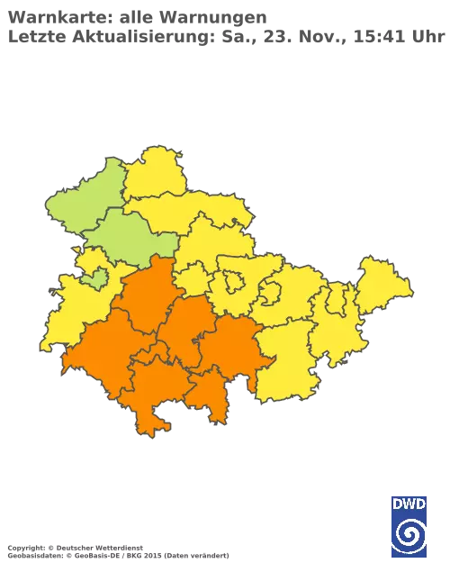 Aktuelle Wetterwarnungen für  Greiz