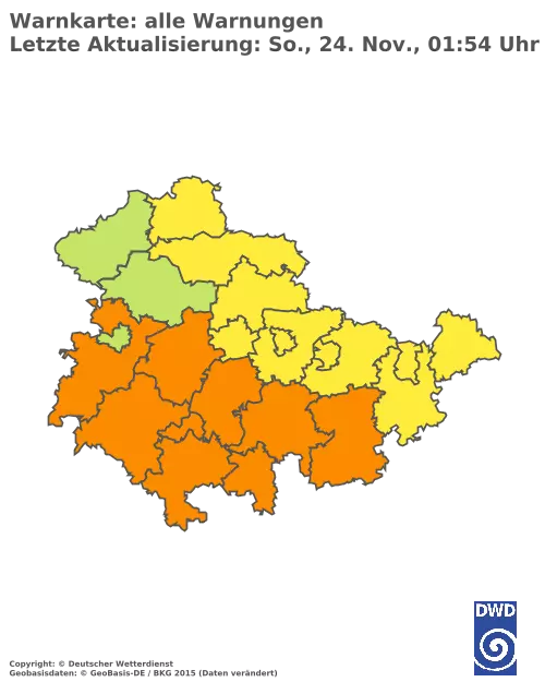 Aktuelle Wetterwarnungen für  Greiz