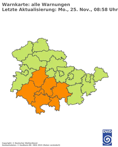 Aktuelle Wetterwarnungen für  Greiz