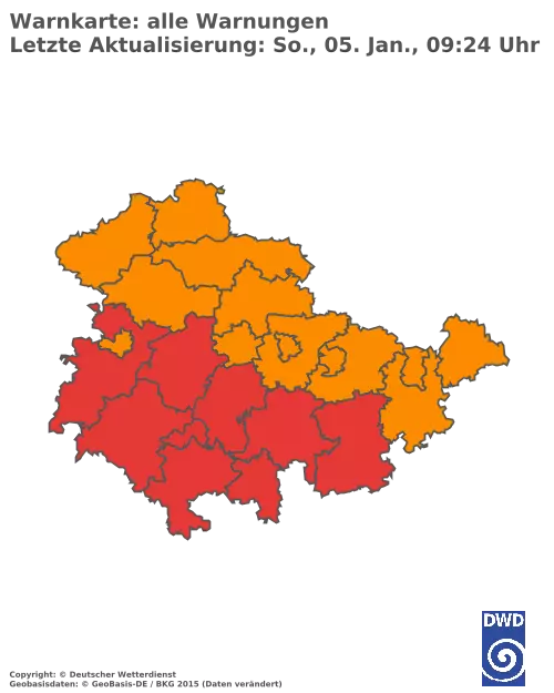 Aktuelle Wetterwarnungen für  Greiz