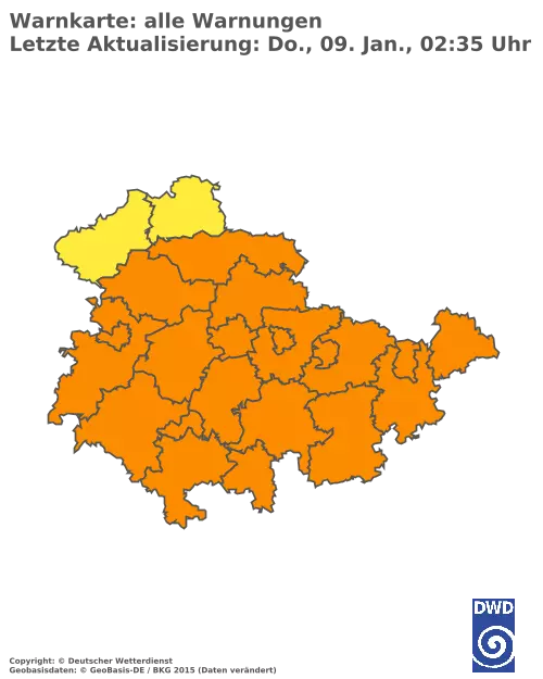 Aktuelle Wetterwarnungen für  Greiz