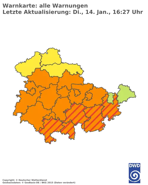 Aktuelle Wetterwarnungen für  Greiz