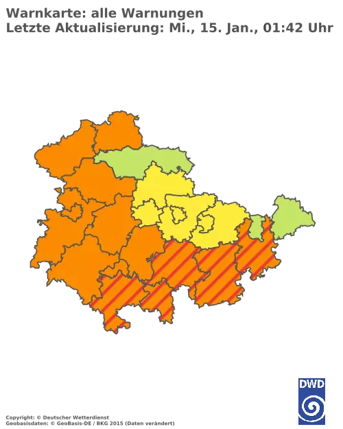 Aktuelle Wetterwarnungen für  Greiz