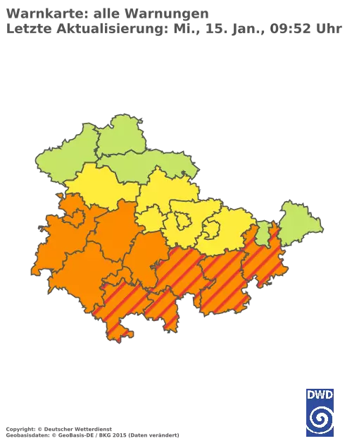 Aktuelle Wetterwarnungen für  Greiz